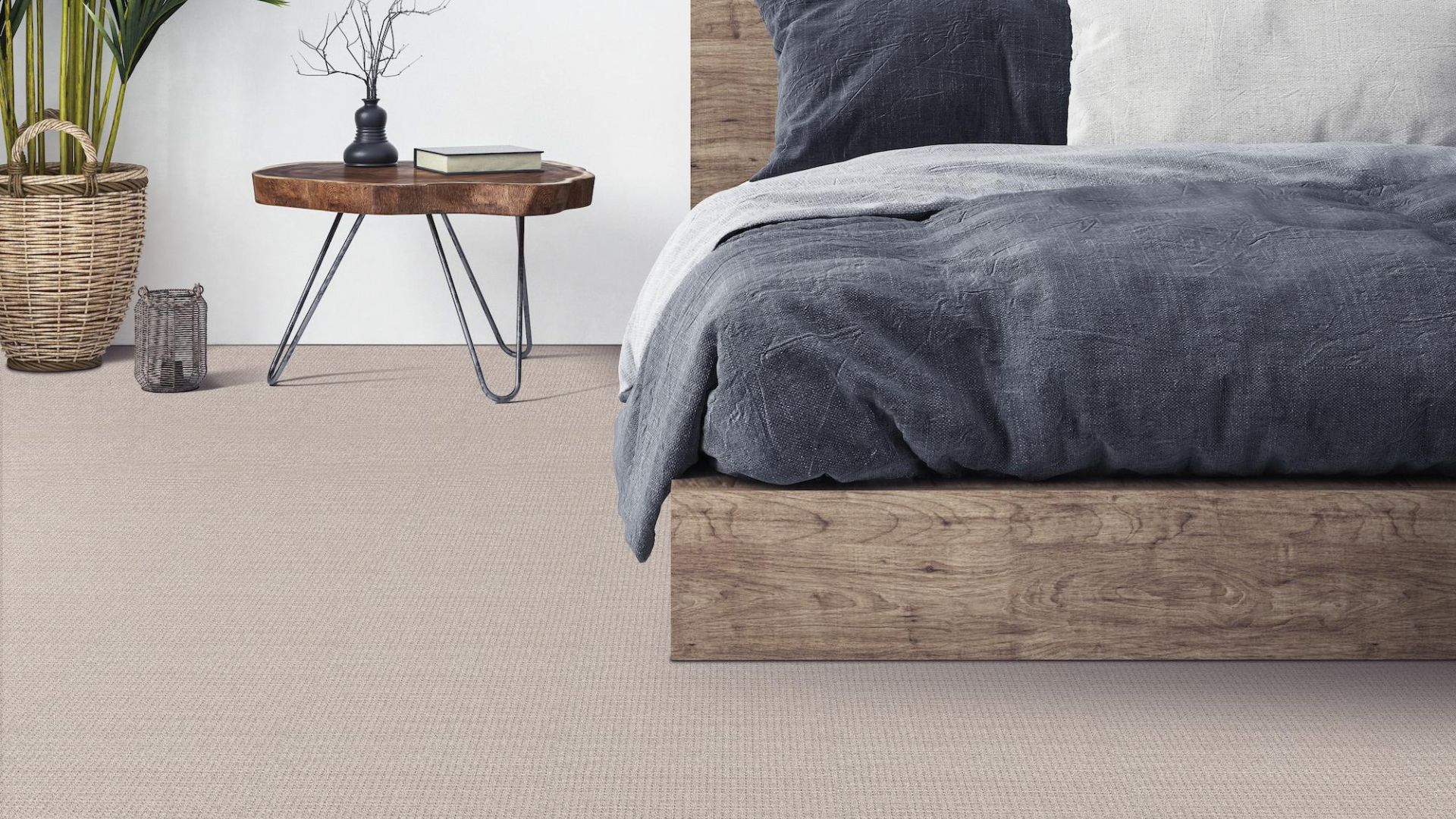 neutral beige carpets in a calming bedroom